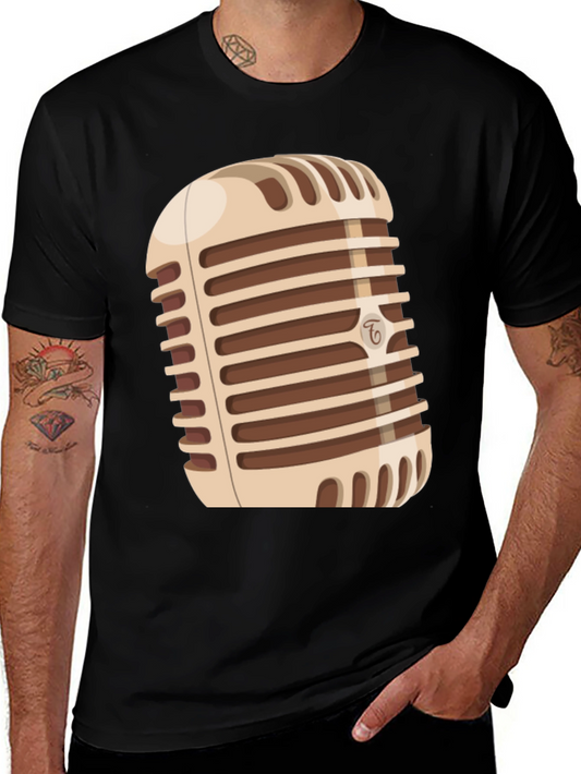 Retro Microphone Graphic T-Shirt