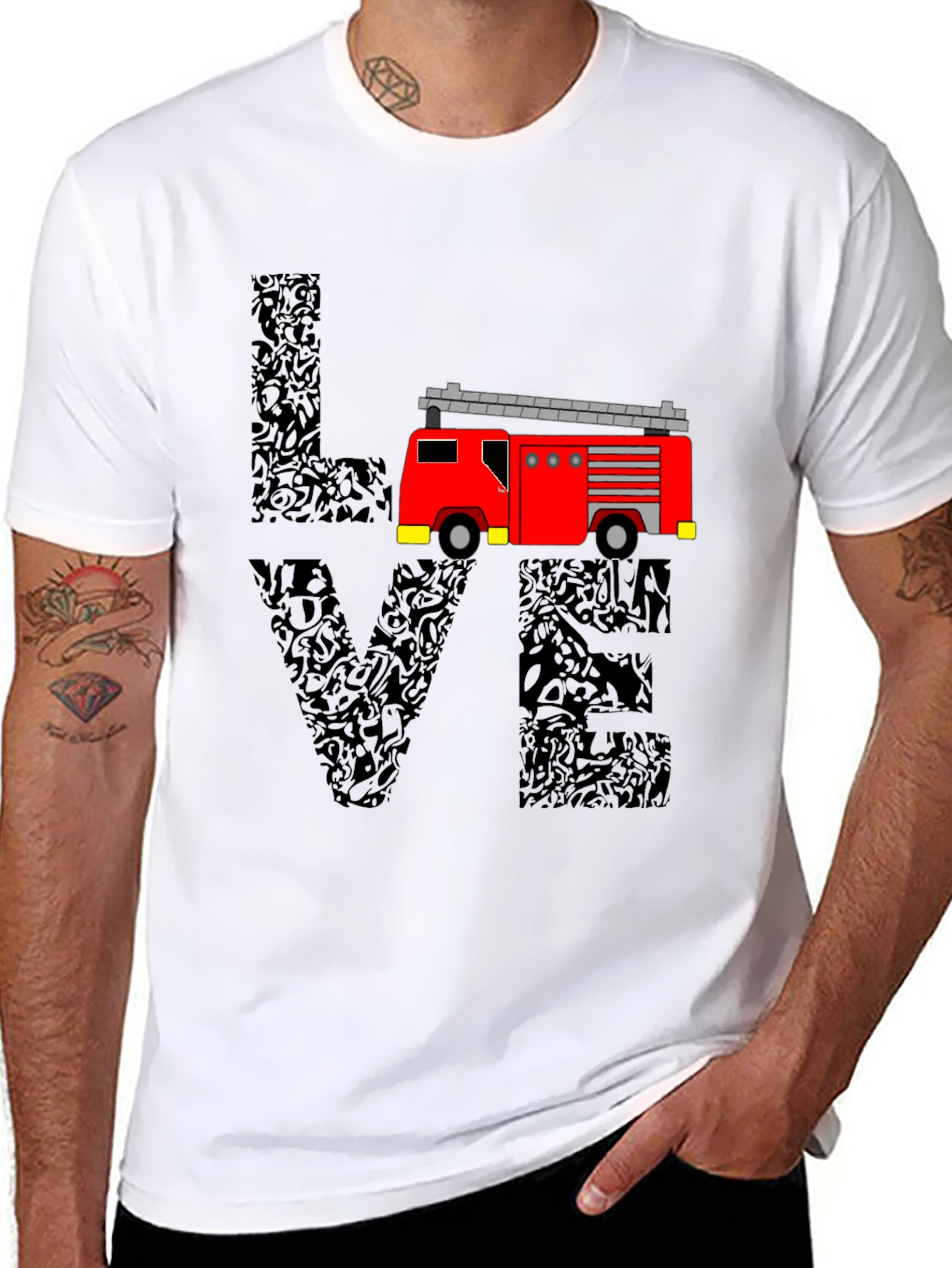 Firefighter Love T-Shirt - Graphic Tee