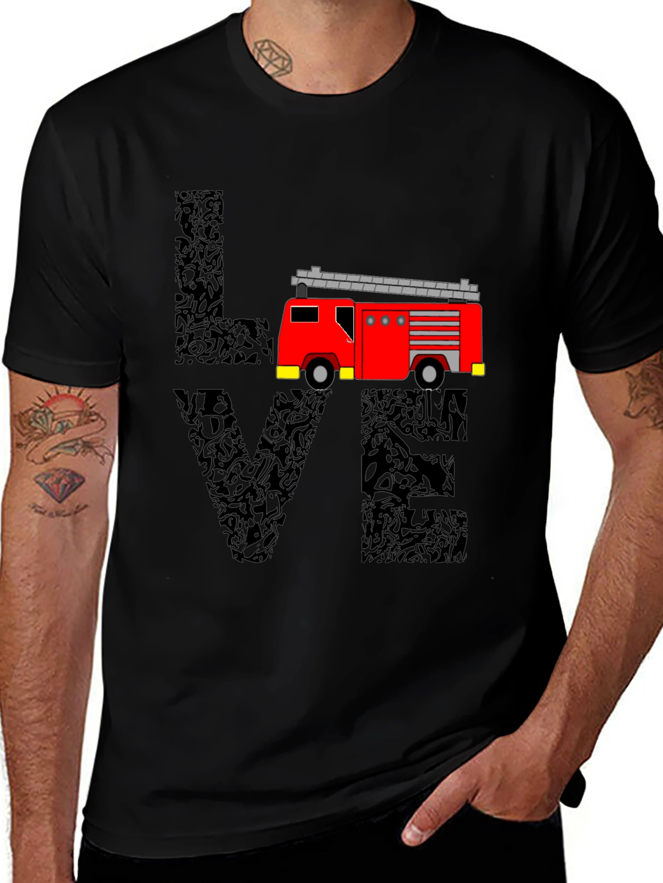 Firefighter Love T-Shirt - Graphic Tee