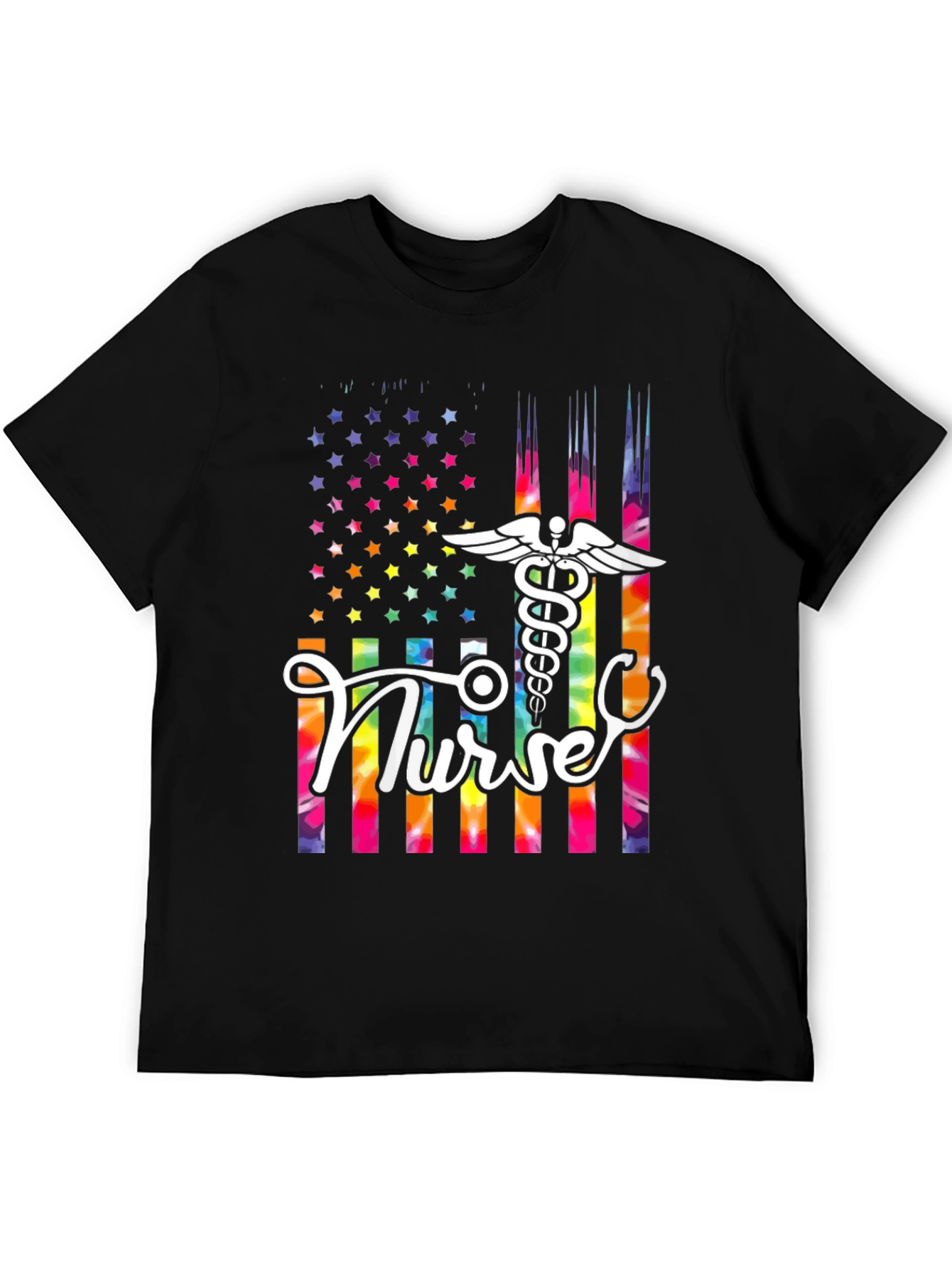 Nurse American Flag Tie Dye T-Shirt