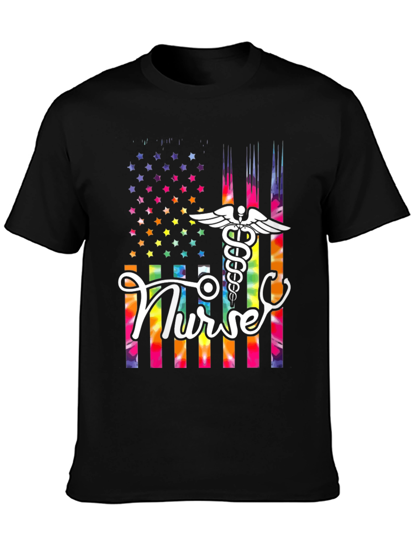 Nurse American Flag Tie Dye T-Shirt