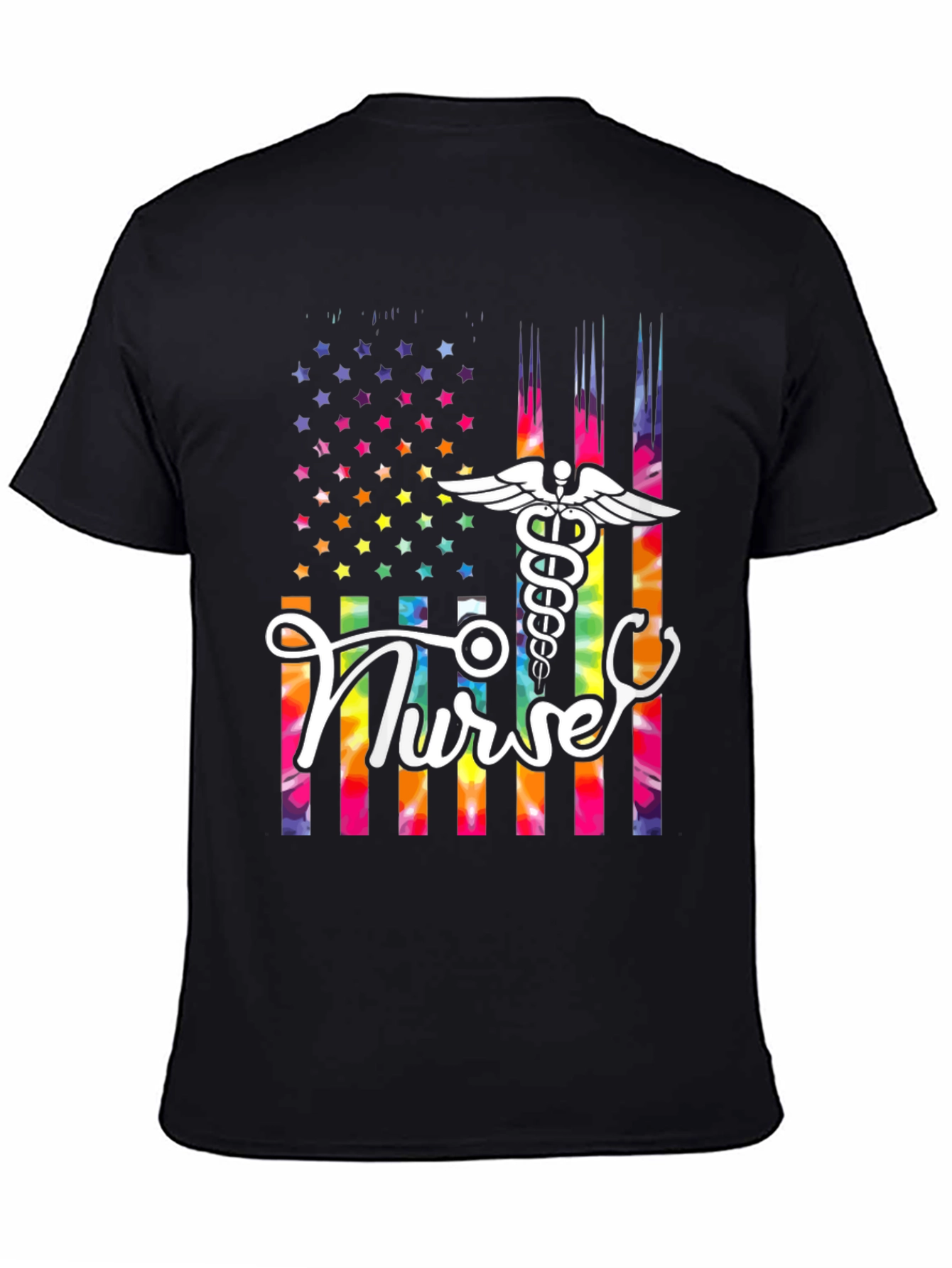 Nurse American Flag Tie Dye T-Shirt