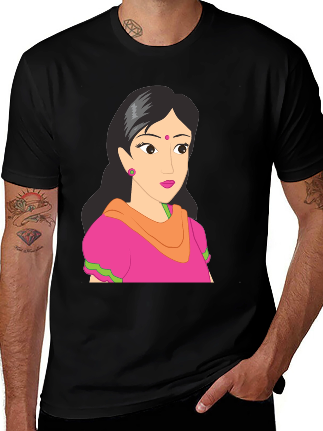 Cartoon Graphic T-Shirt - Black