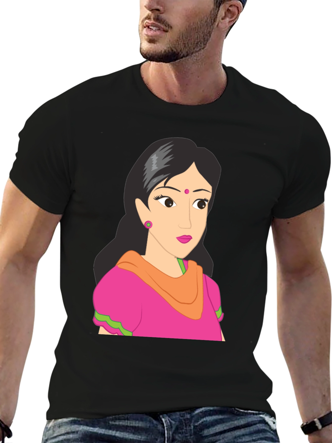 Cartoon Graphic T-Shirt - Black