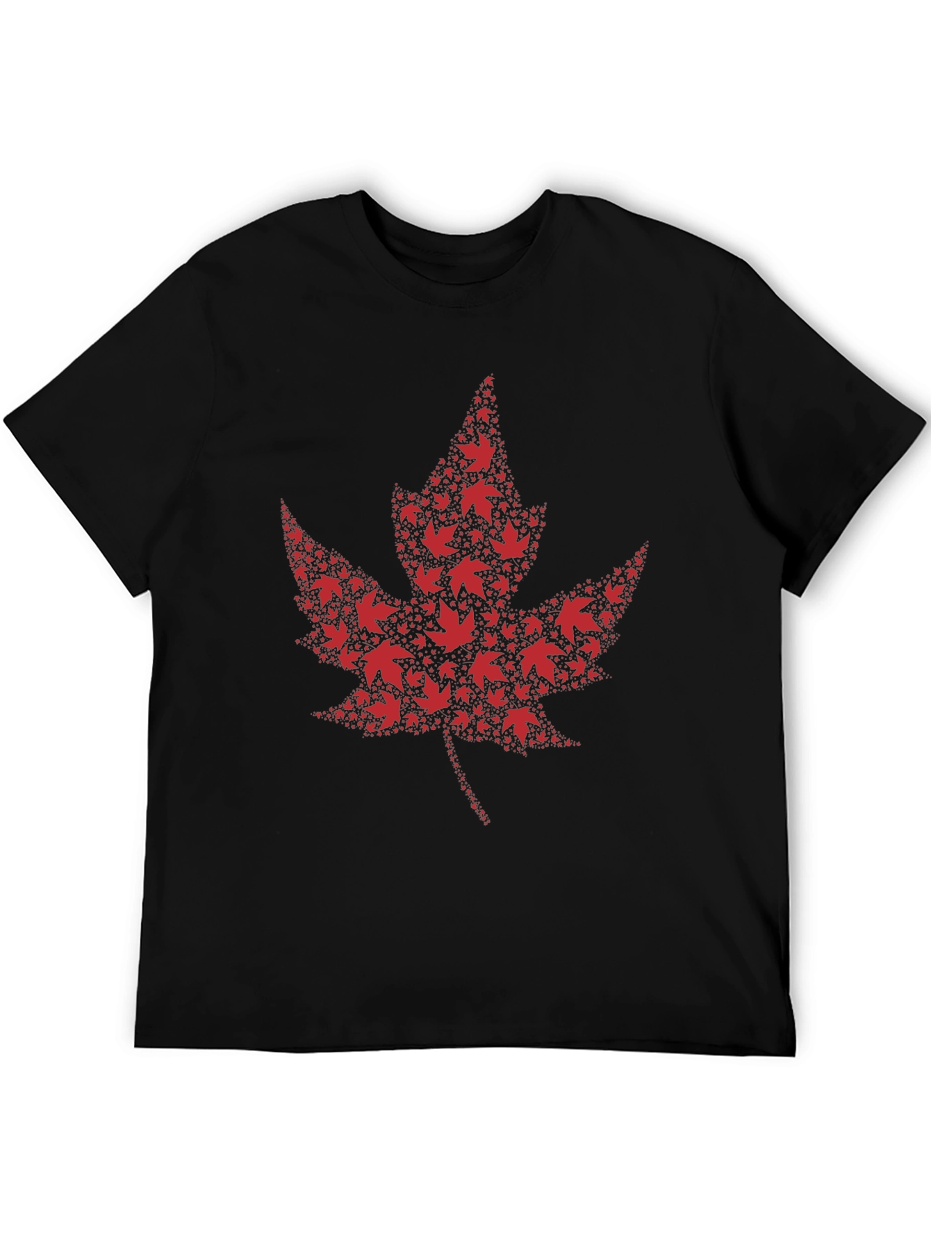 Maple Leaf Design Black T-Shirt