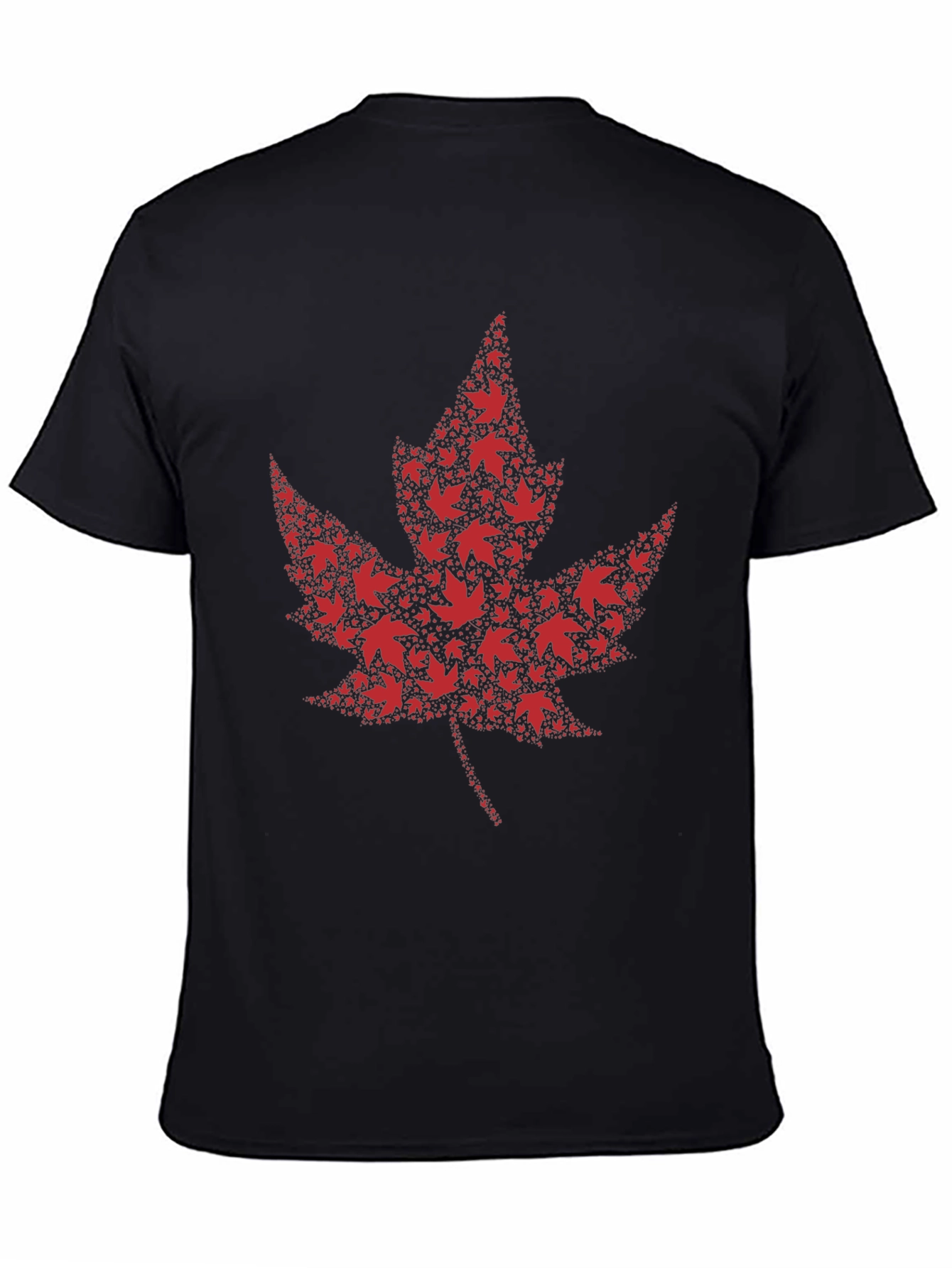 Maple Leaf Design Black T-Shirt