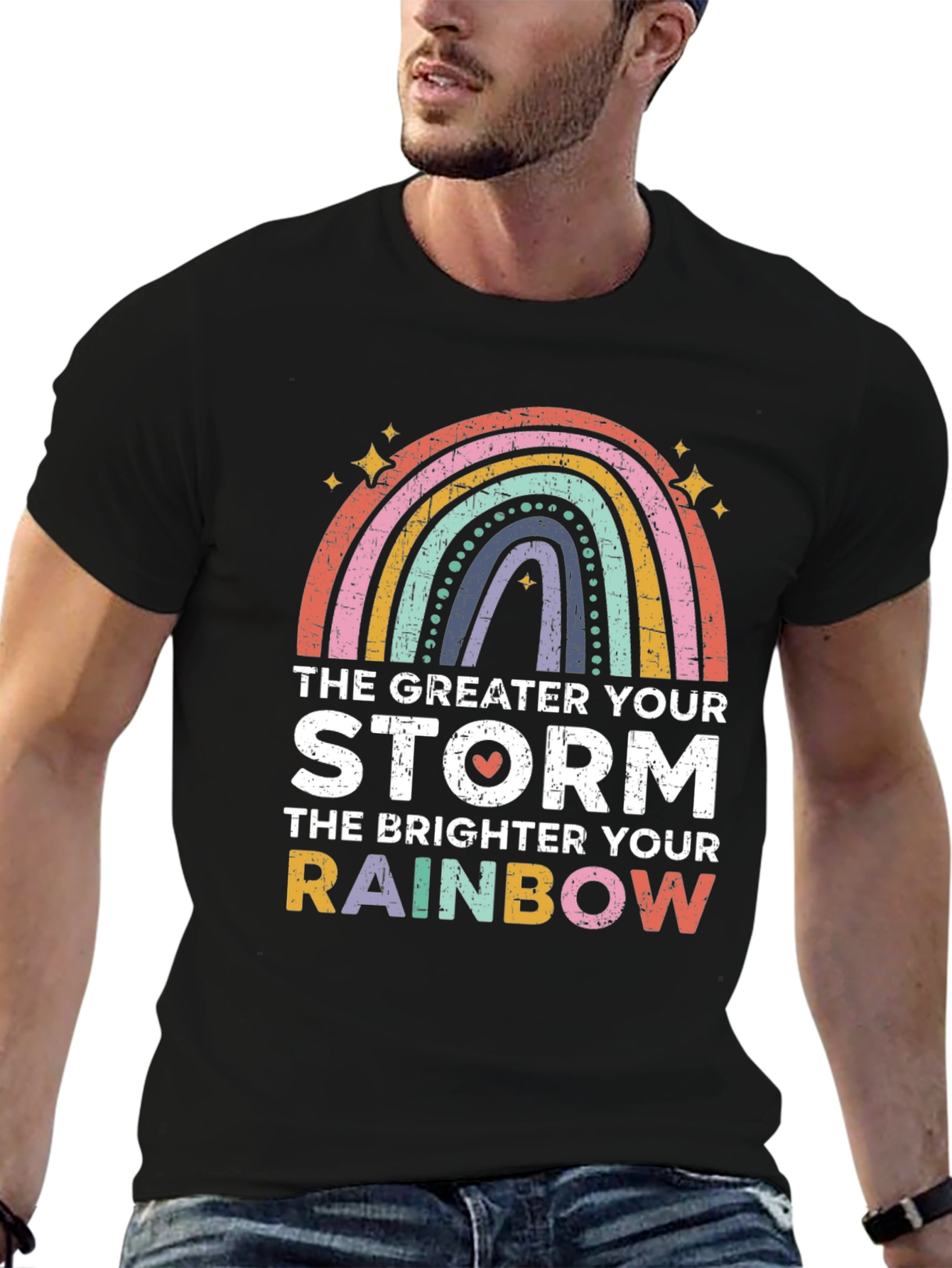 Inspirational Rainbow Graphic T-Shirt