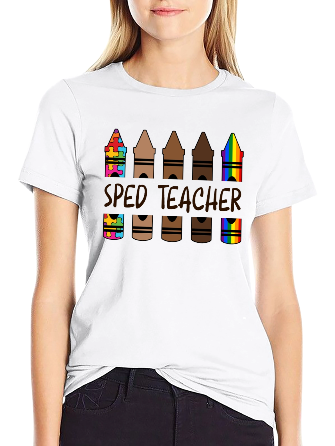 SPED Teacher Crayon T-Shirt Special Education