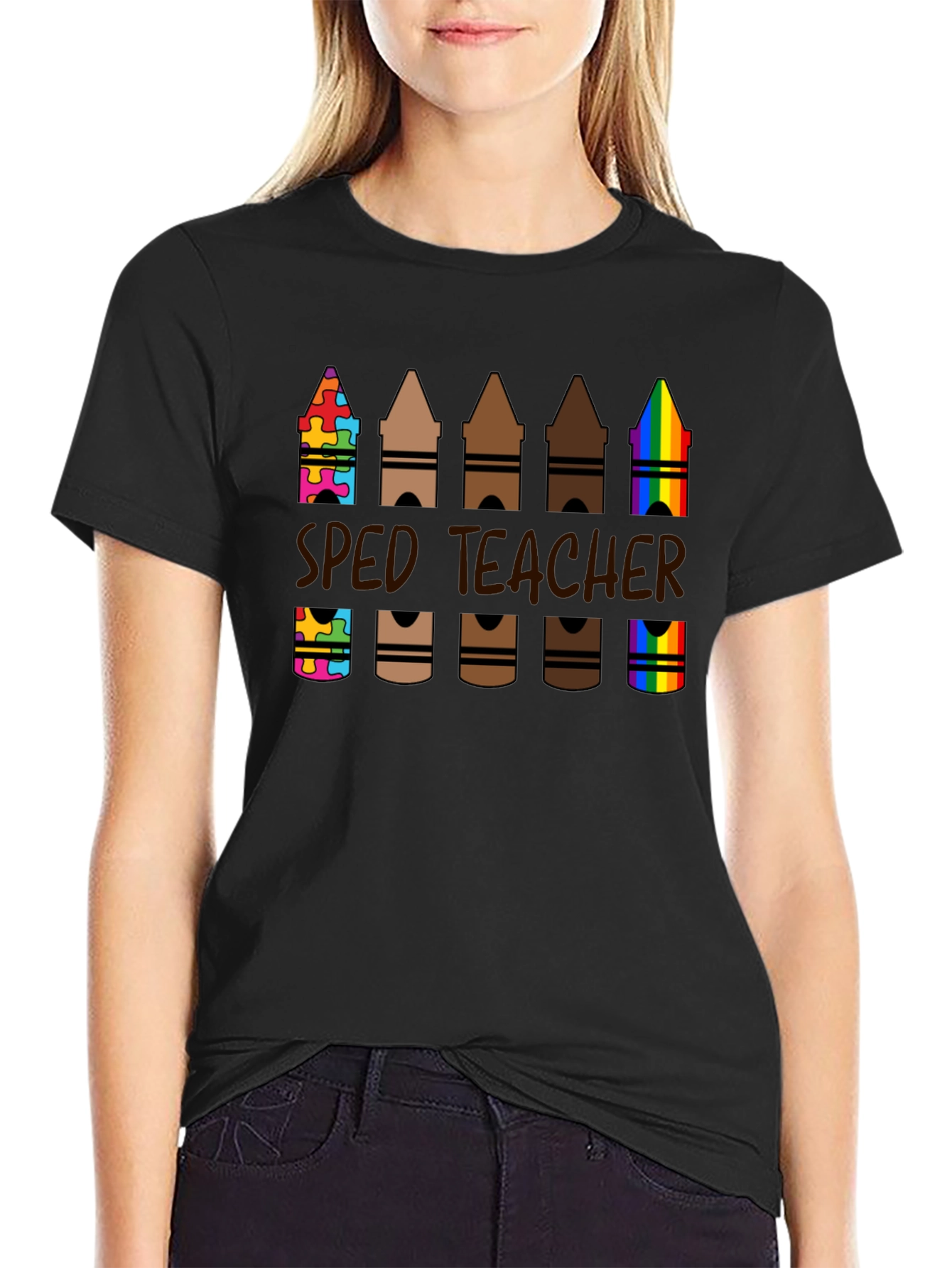 SPED Teacher Crayon T-Shirt Special Education