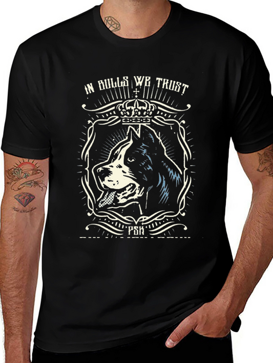 In Bulls We Trust Pitbull Graphic Tee - Black