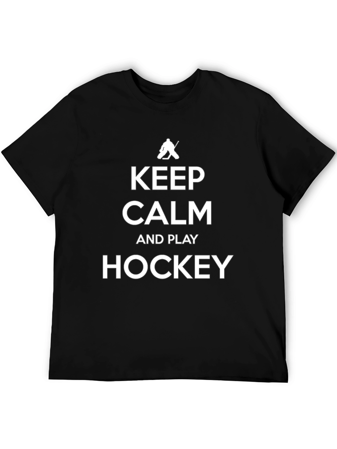 Keep Calm and Play Hockey Black T-Shirt