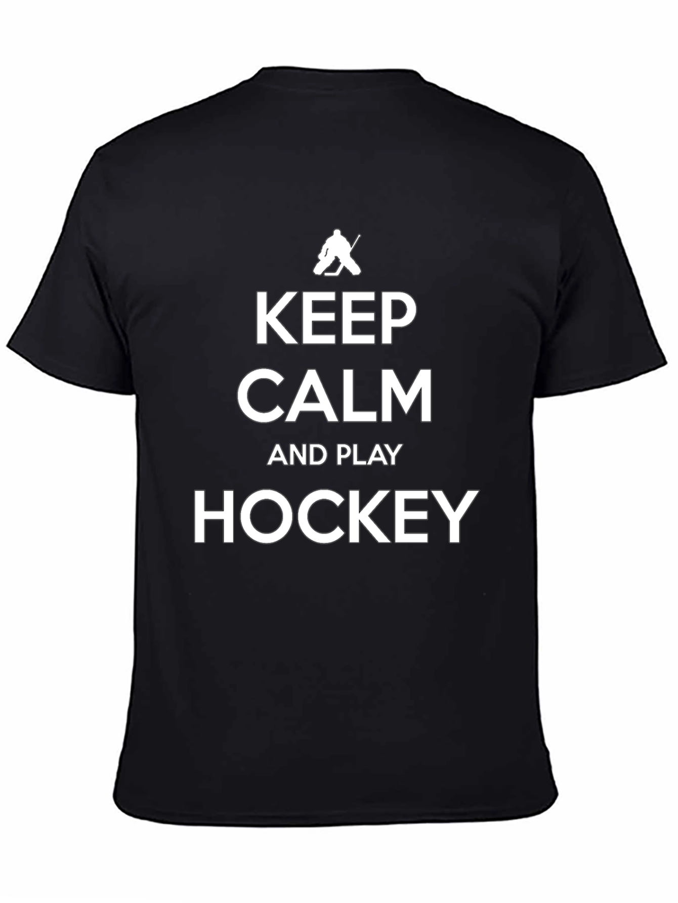 Keep Calm and Play Hockey Black T-Shirt