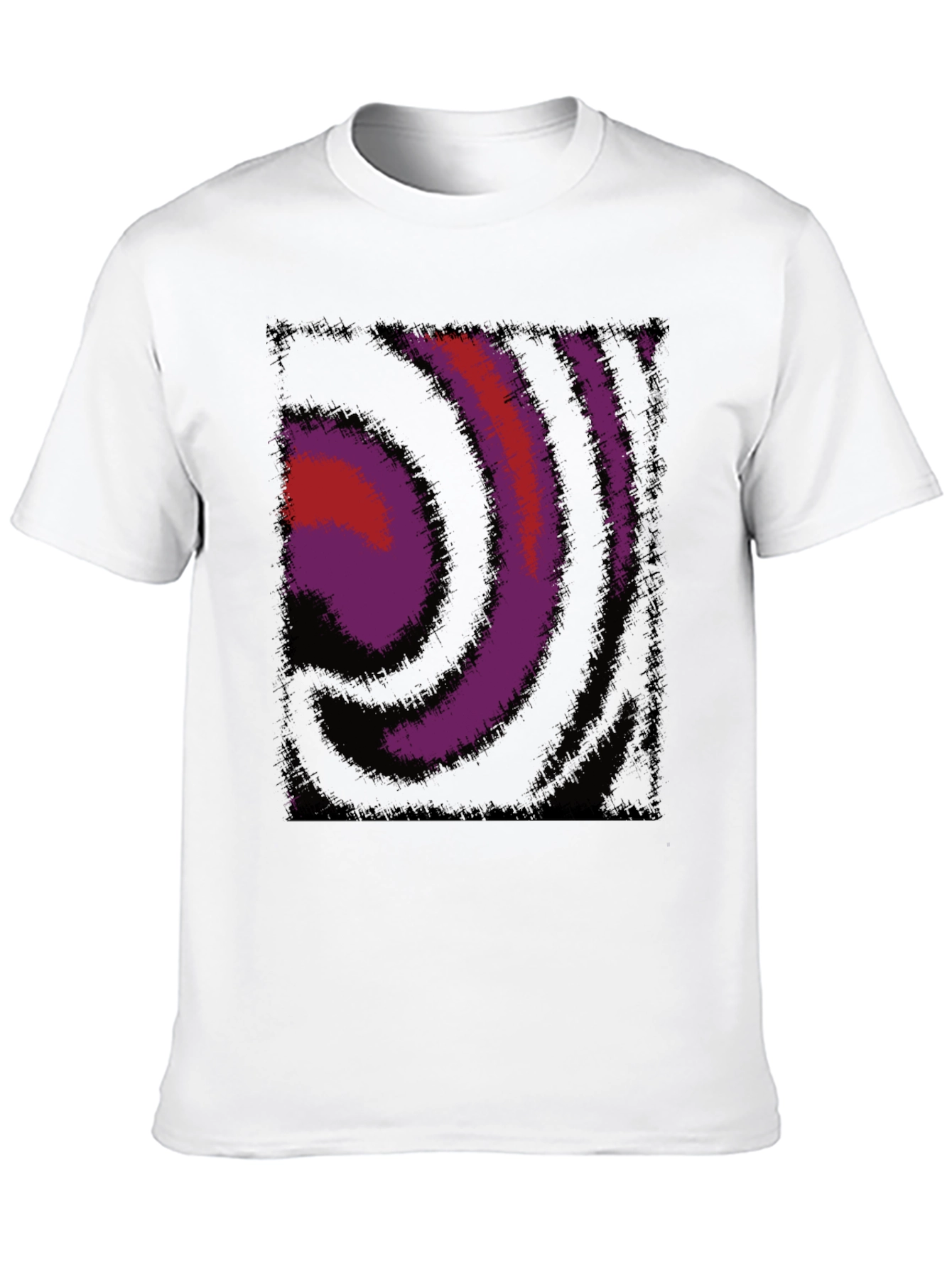 Abstract Swirl Graphic Black T-Shirt