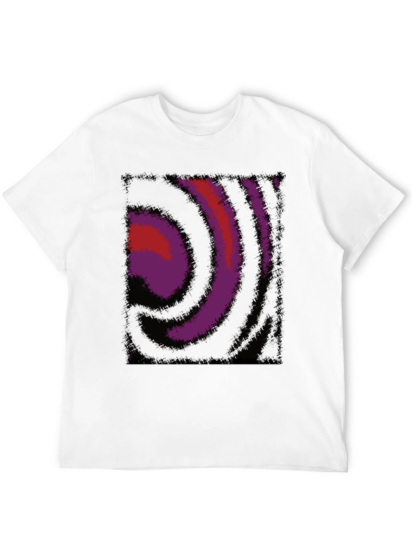 Abstract Swirl Graphic Black T-Shirt