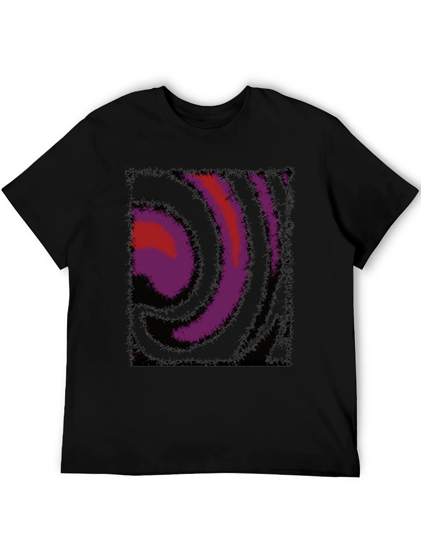 Abstract Swirl Graphic Black T-Shirt