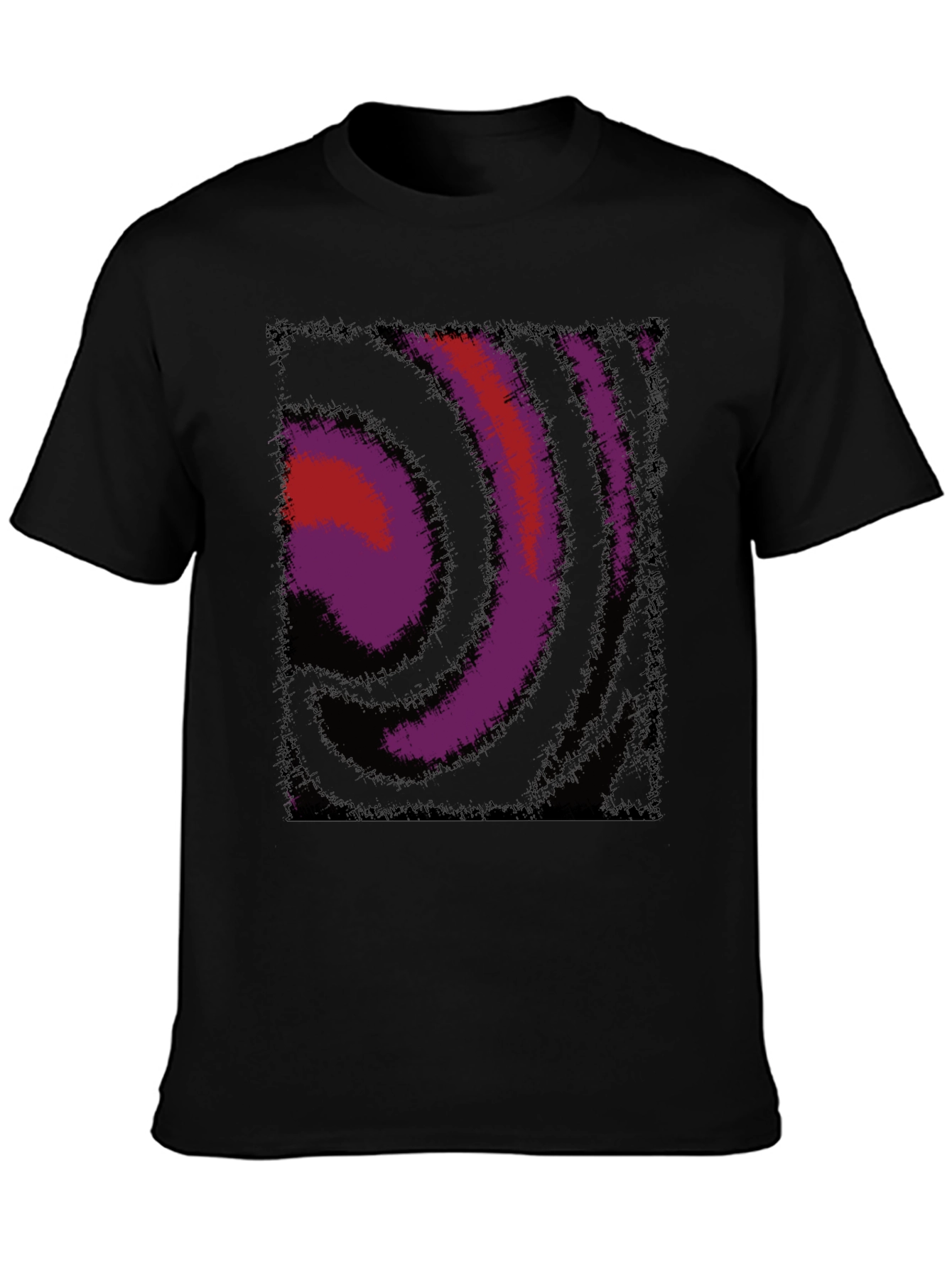 Abstract Swirl Graphic Black T-Shirt