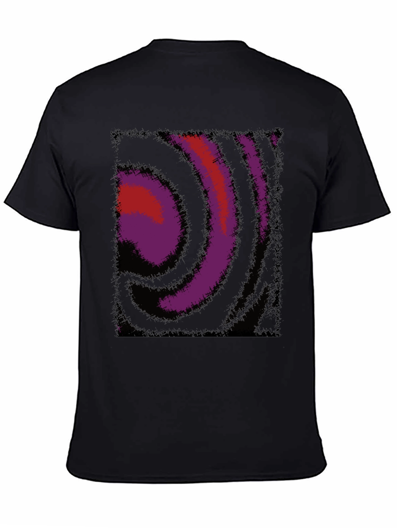 Abstract Swirl Graphic Black T-Shirt