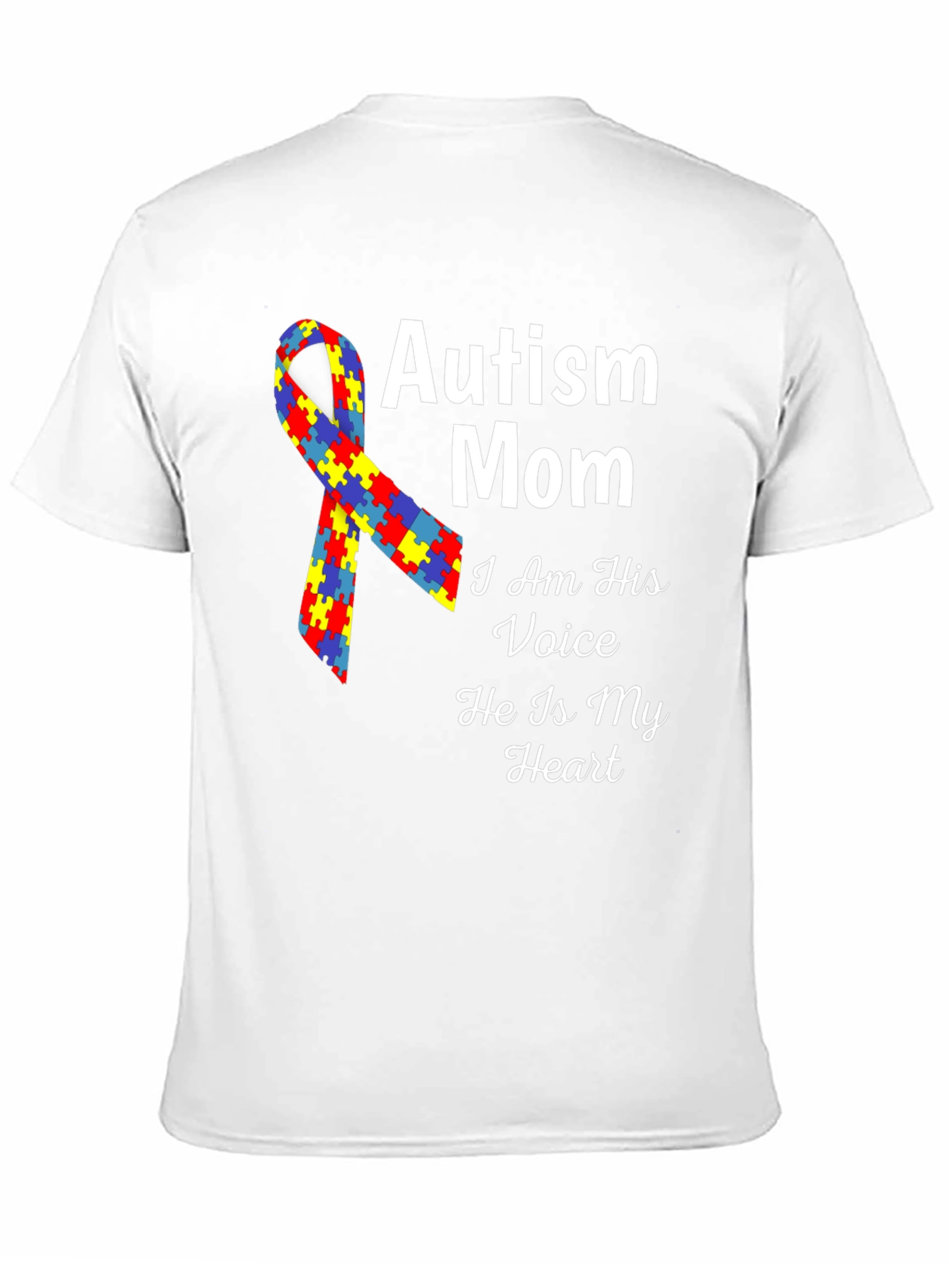 Autism Mom T-Shirt - Voice Heart Awareness Ribbon