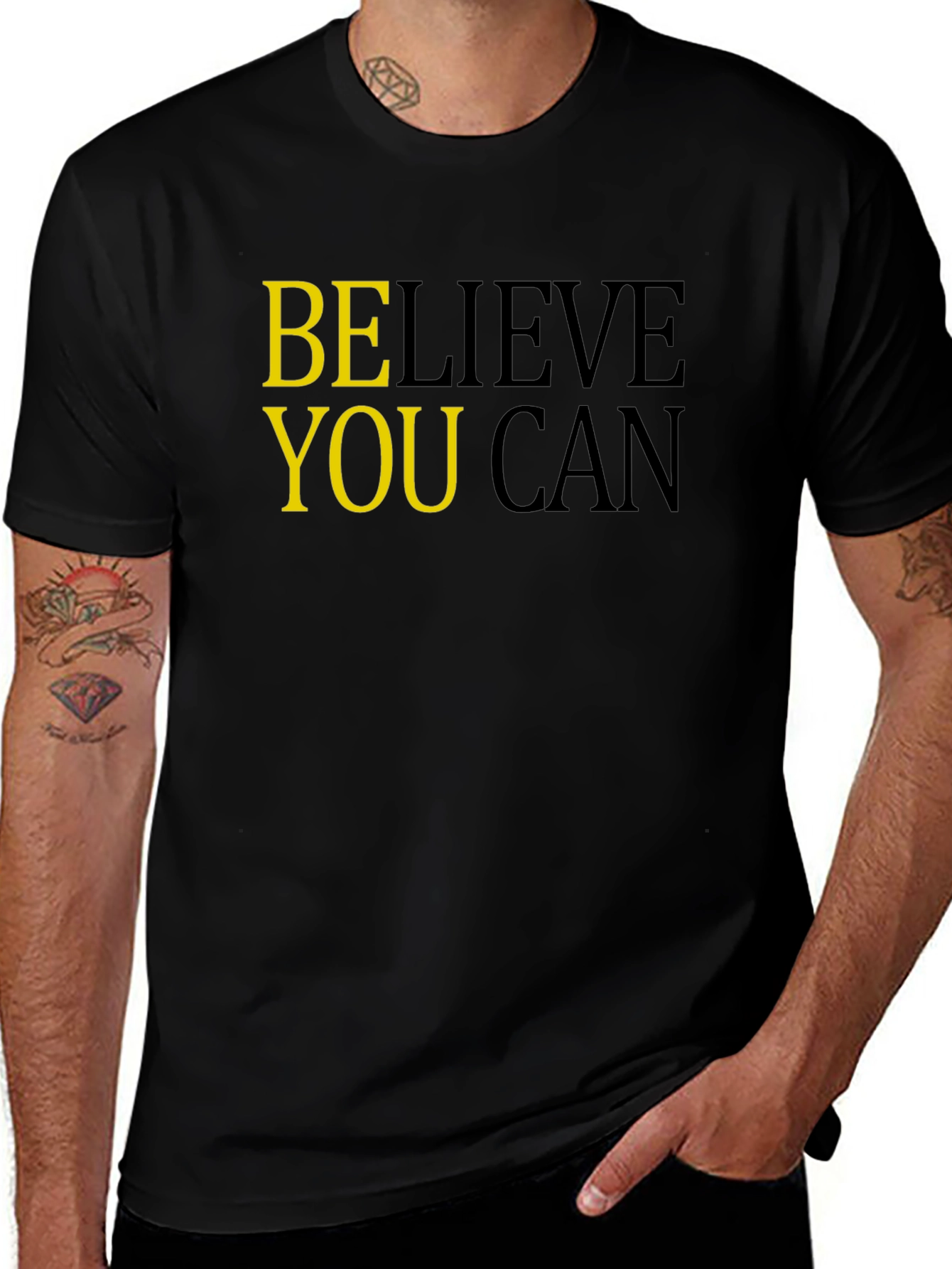 Believe You Can Black Graphic Tee