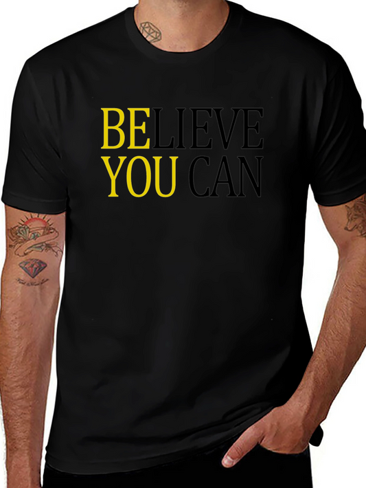Believe You Can Black Graphic Tee