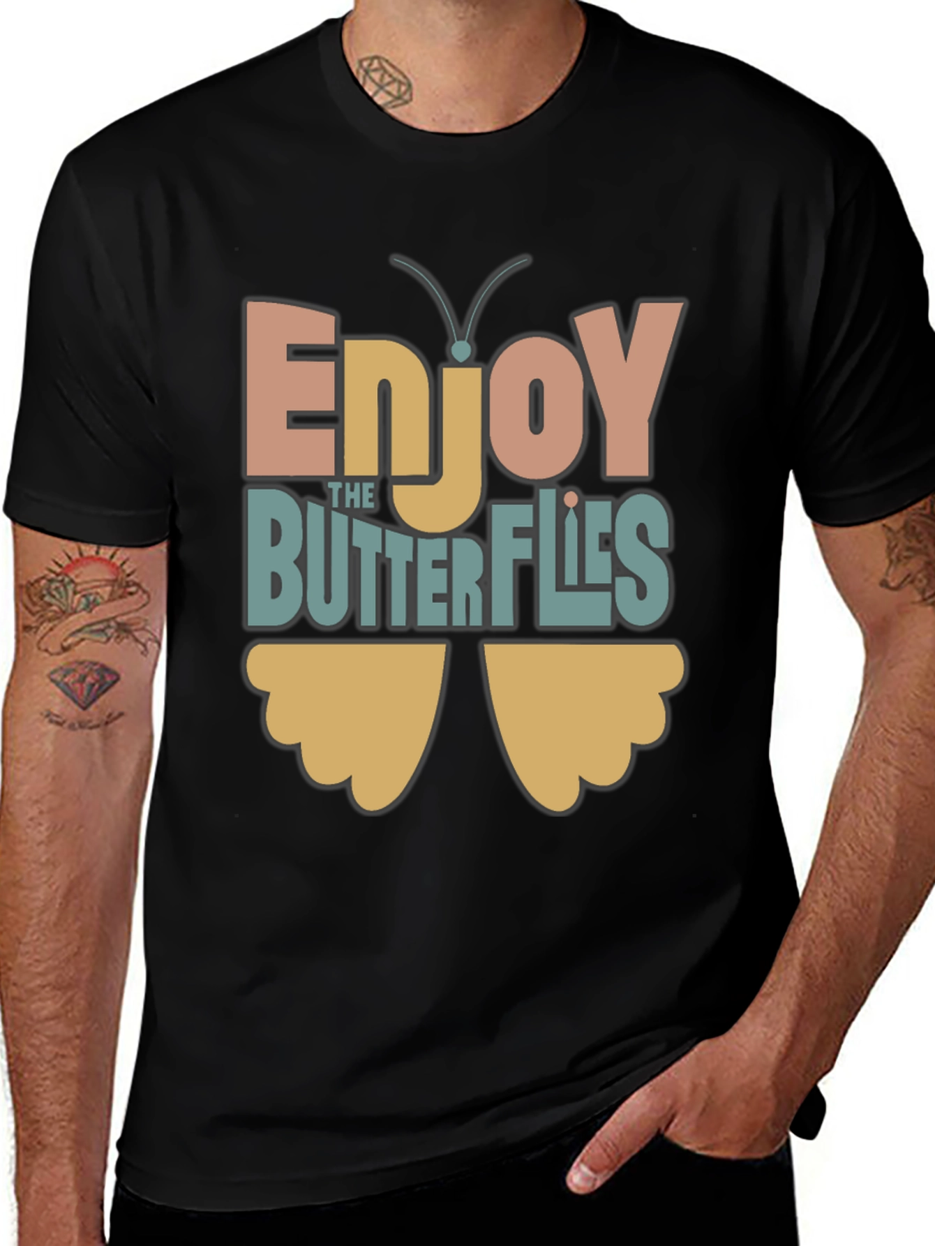 Enjoy The Butterflies Graphic T-Shirt - Relaxed Fit
