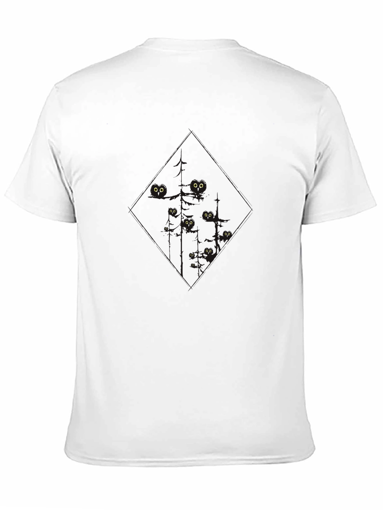 Mens Black T-Shirt with Eyes in the Dark Design