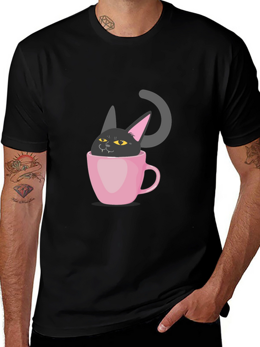 Black Cat in a Cup T-Shirt