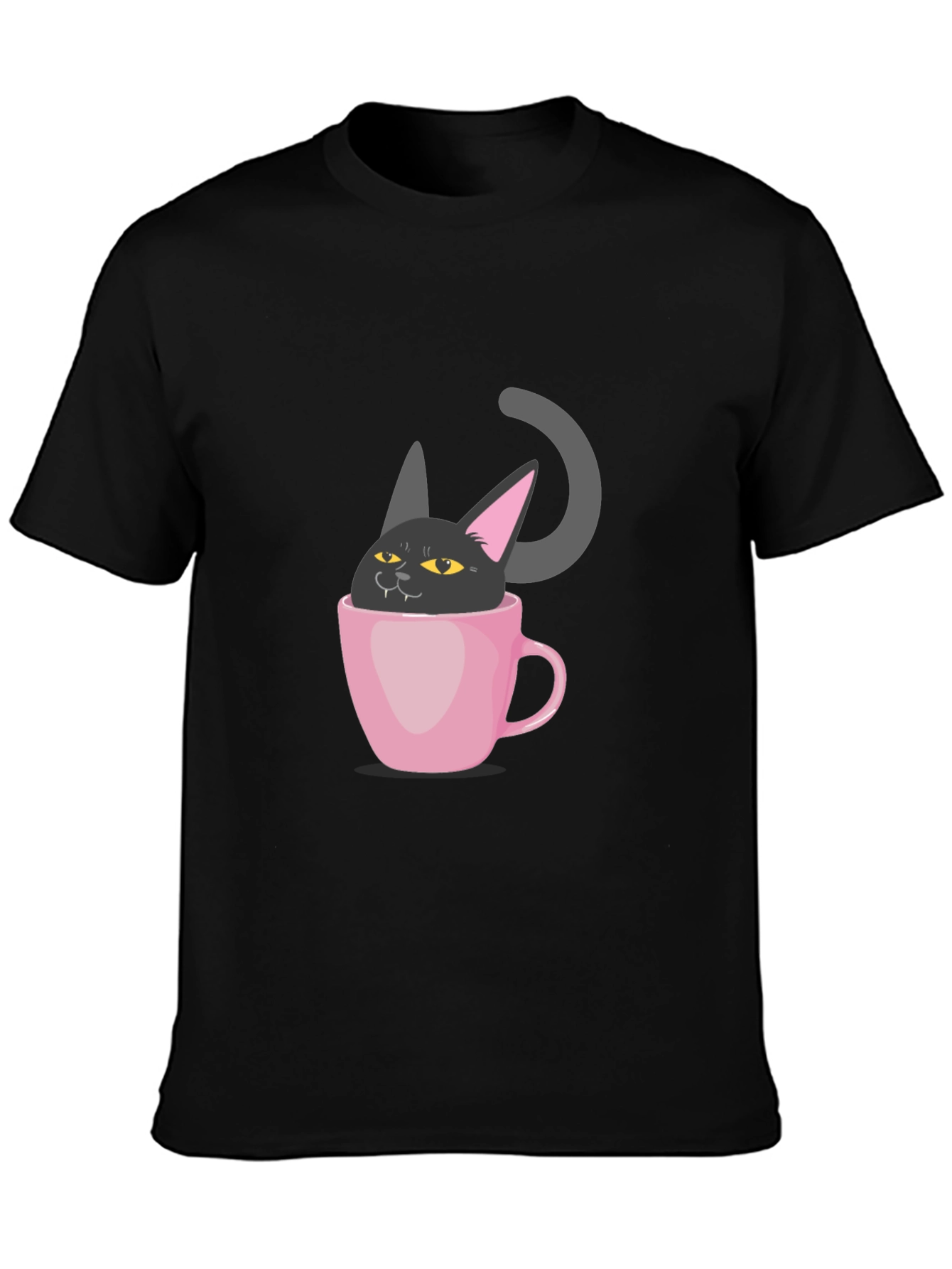 Black Cat in a Cup T-Shirt