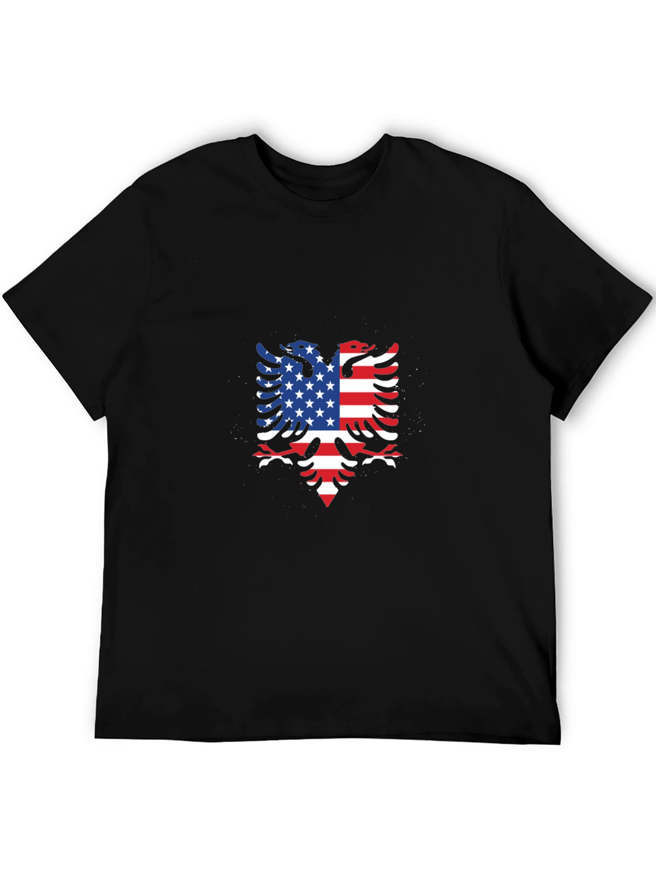 American Albanian Flag Eagle Black T-Shirt