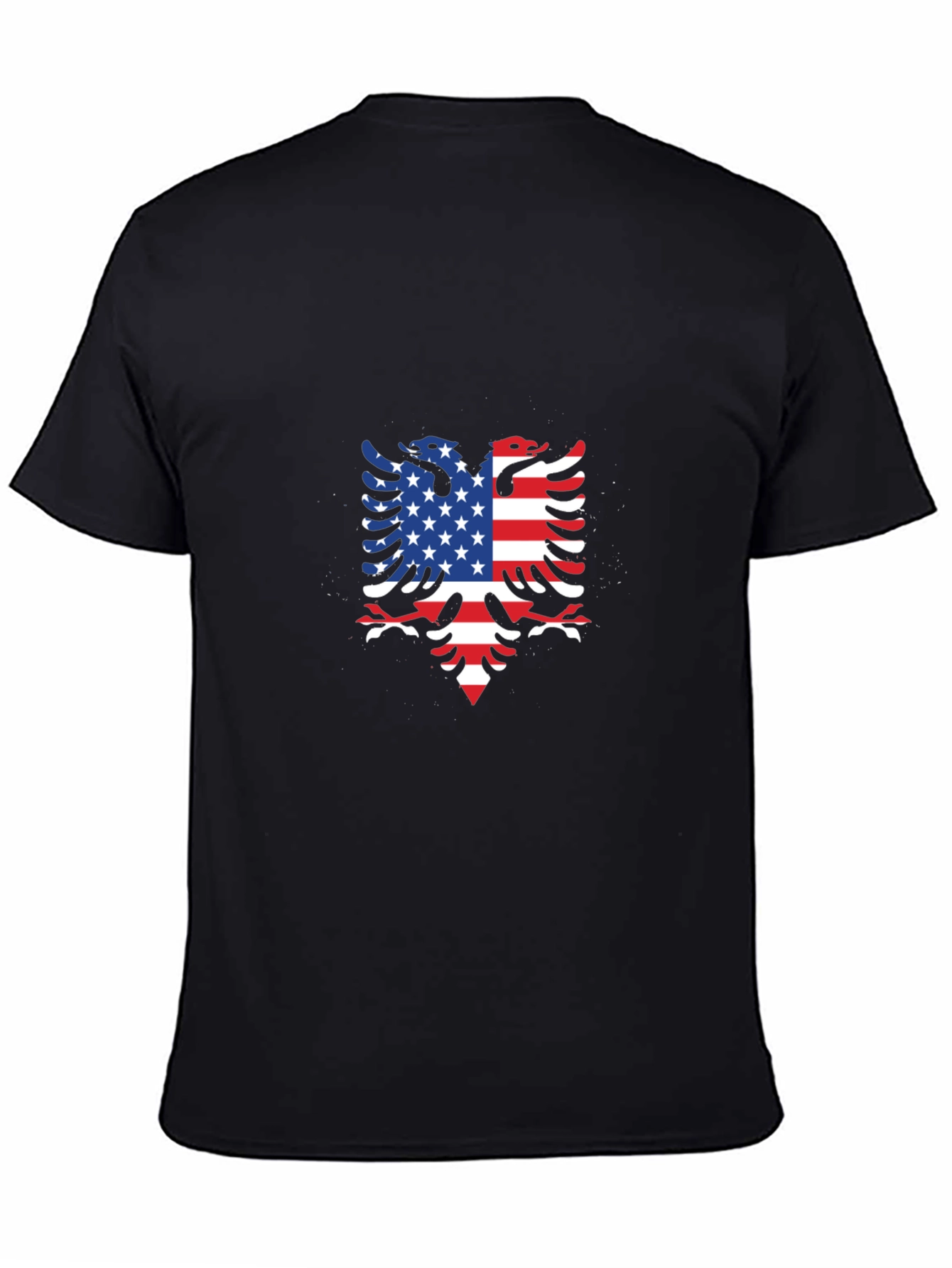American Albanian Flag Eagle Black T-Shirt