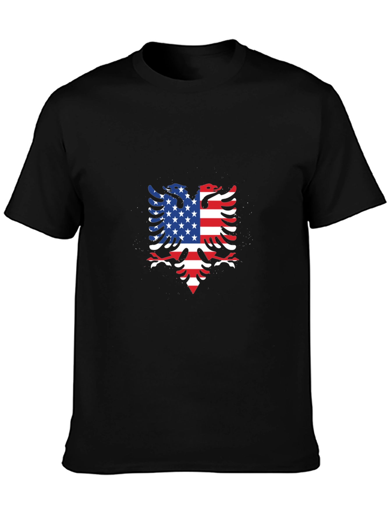 American Albanian Flag Eagle Black T-Shirt