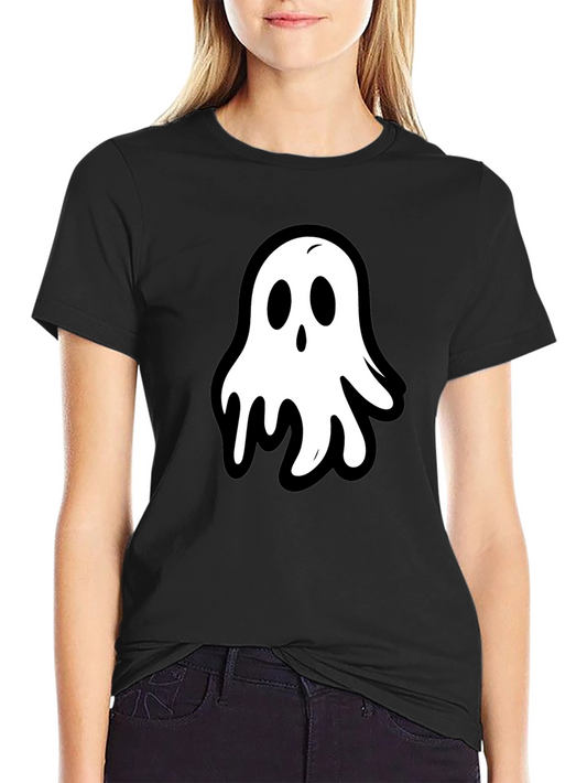 Ghost Graphic Black T-Shirt - Spooky Season Style