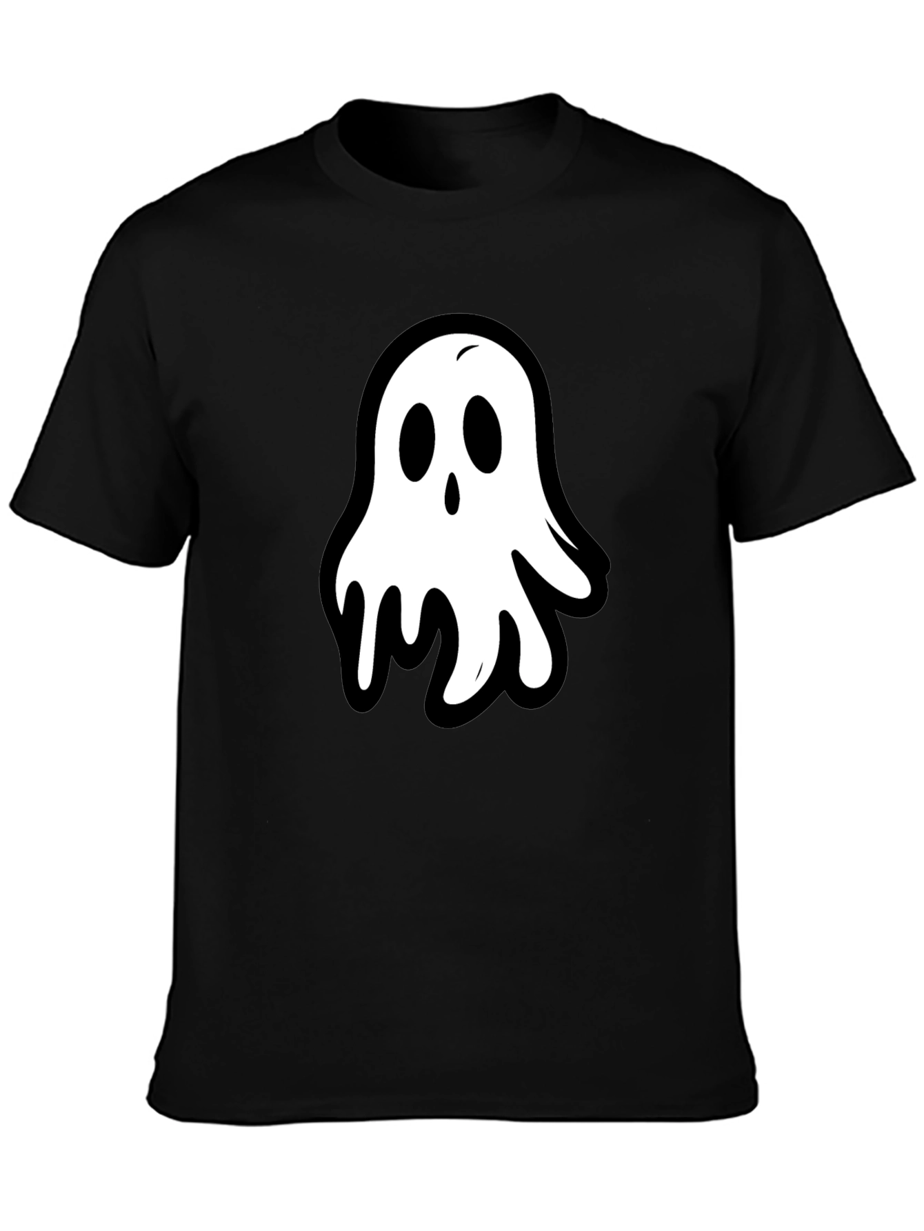 Ghost Graphic Black T-Shirt - Spooky Season Style