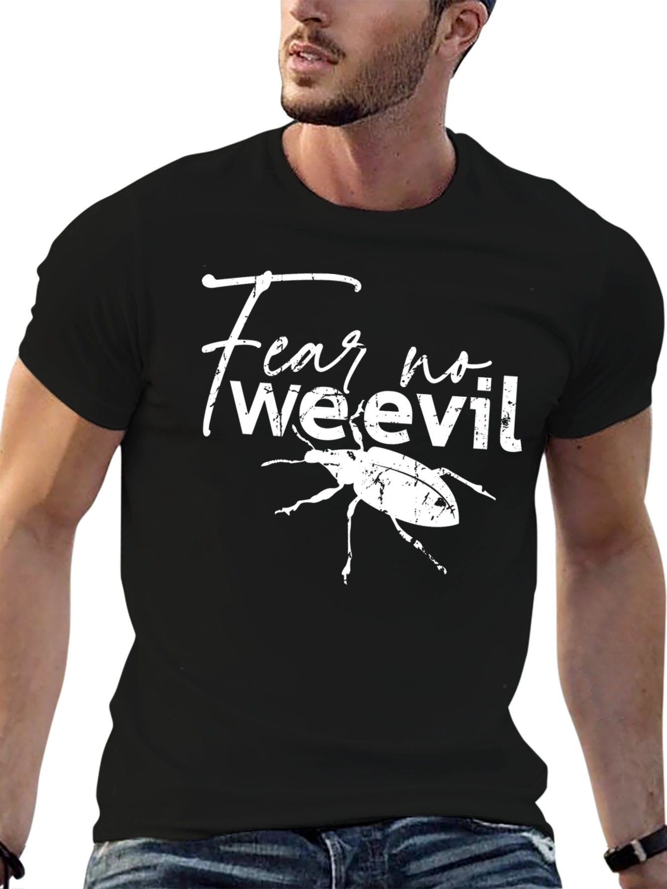 Fear No Weevil Funny Graphic Tee - Black