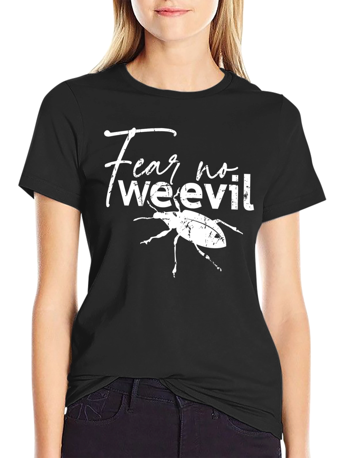 Fear No Weevil Funny Graphic Tee - Black