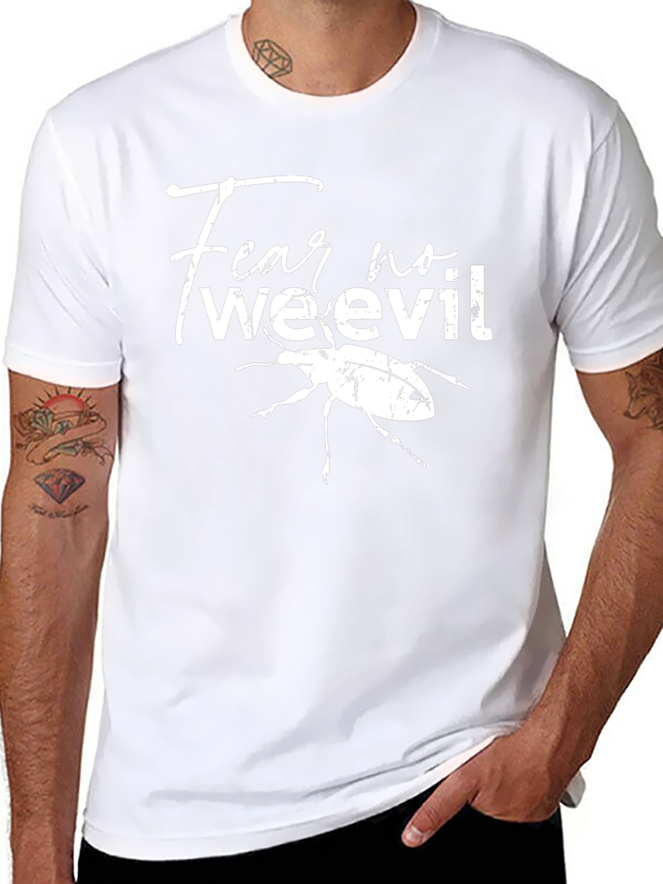 Fear No Weevil Funny Graphic Tee - Black