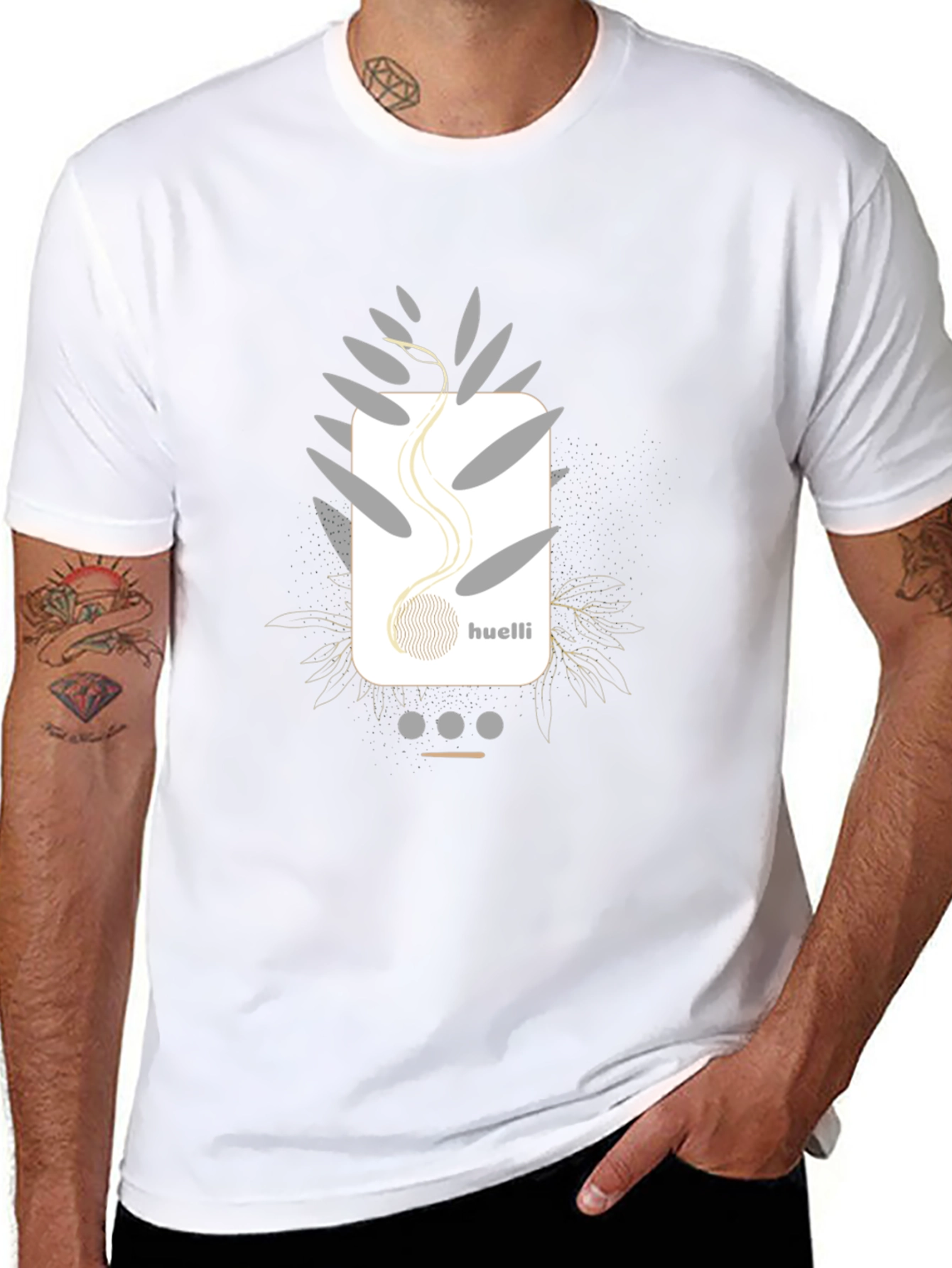 Stylish Black Graphic Tee - Modern Abstract Design