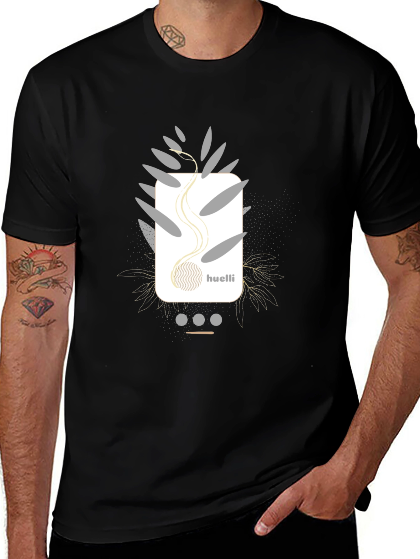 Stylish Black Graphic Tee - Modern Abstract Design