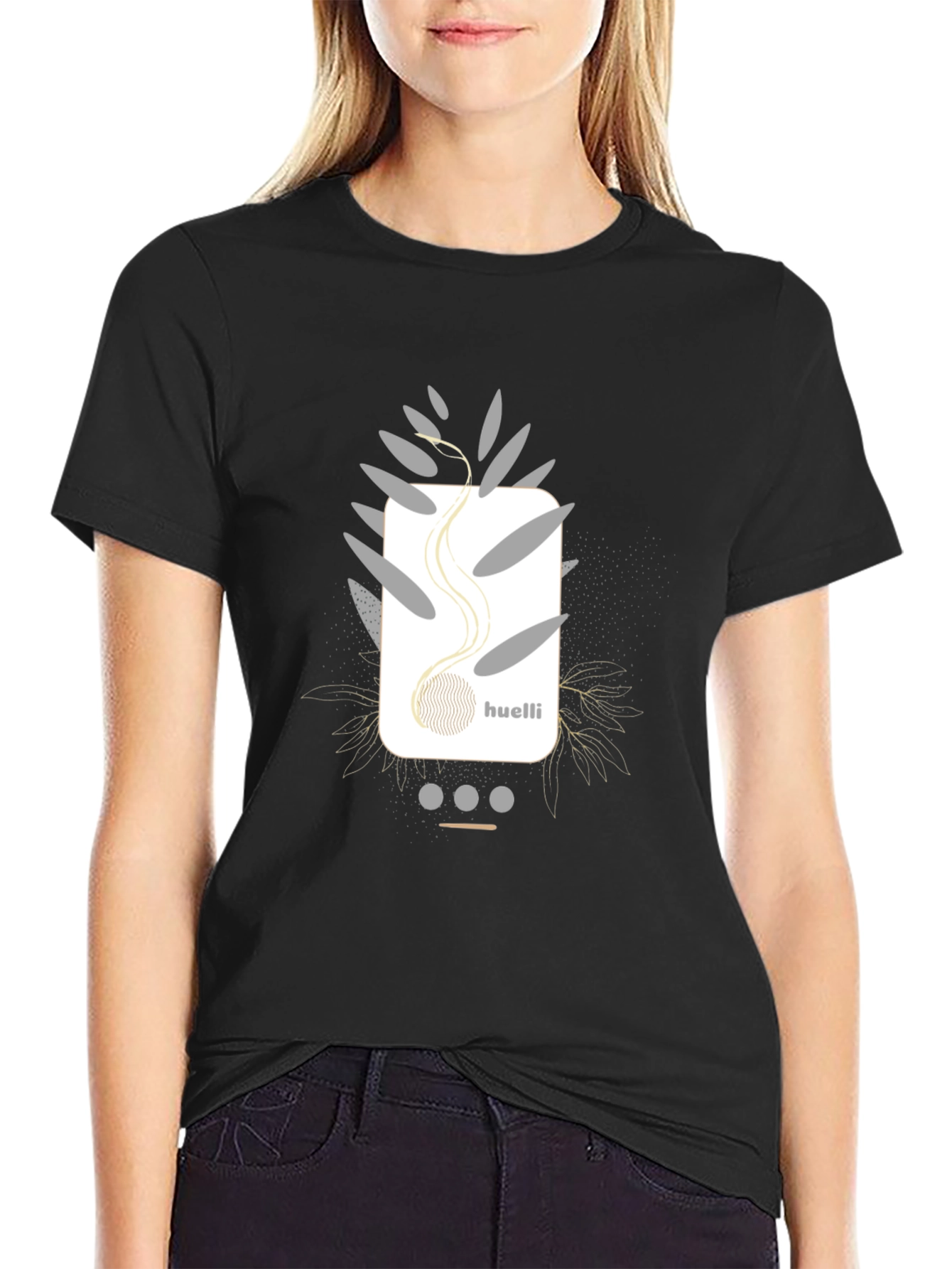 Stylish Black Graphic Tee - Modern Abstract Design