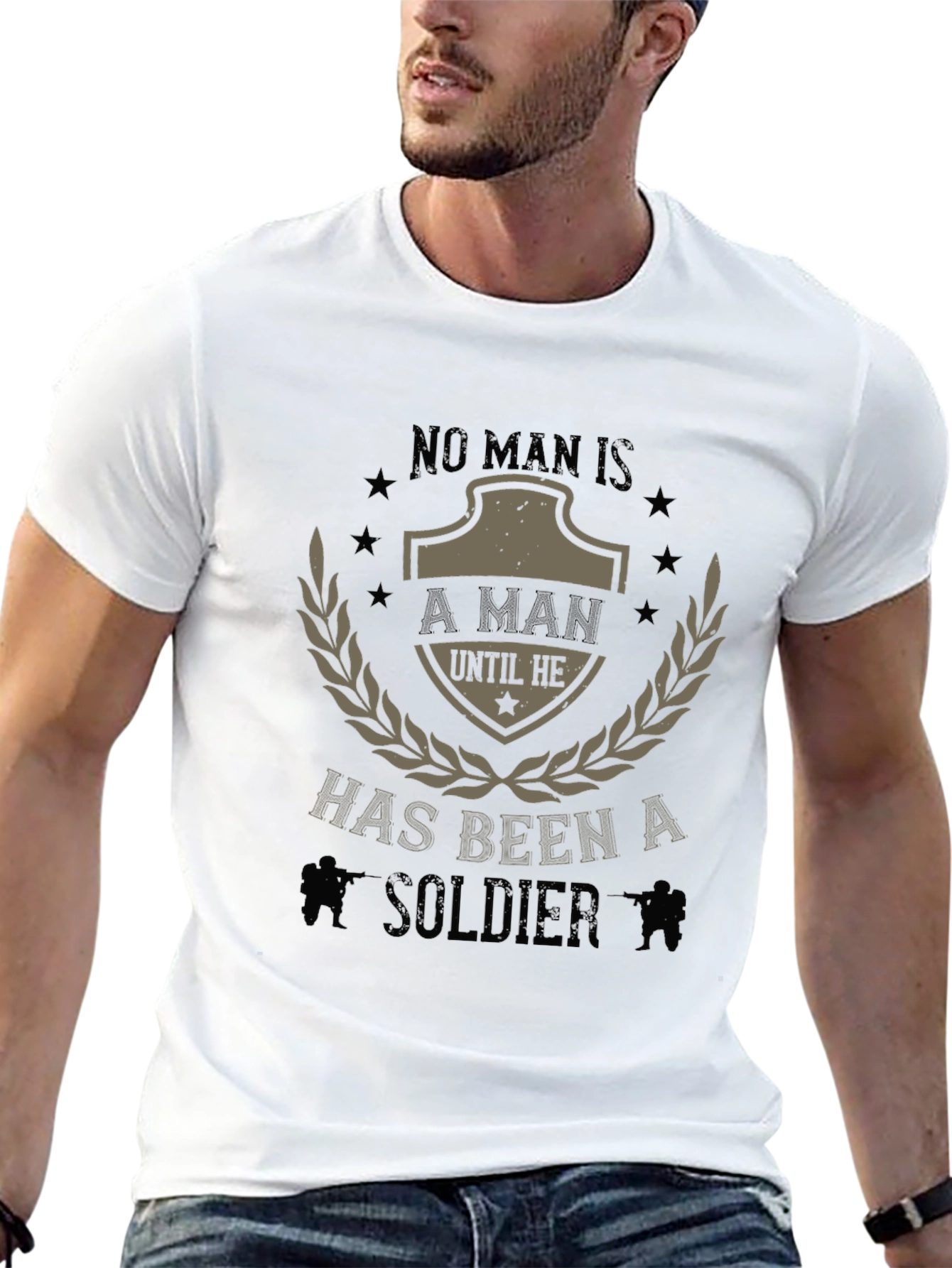 No Man Is A Man Soldier Graphic Tee
