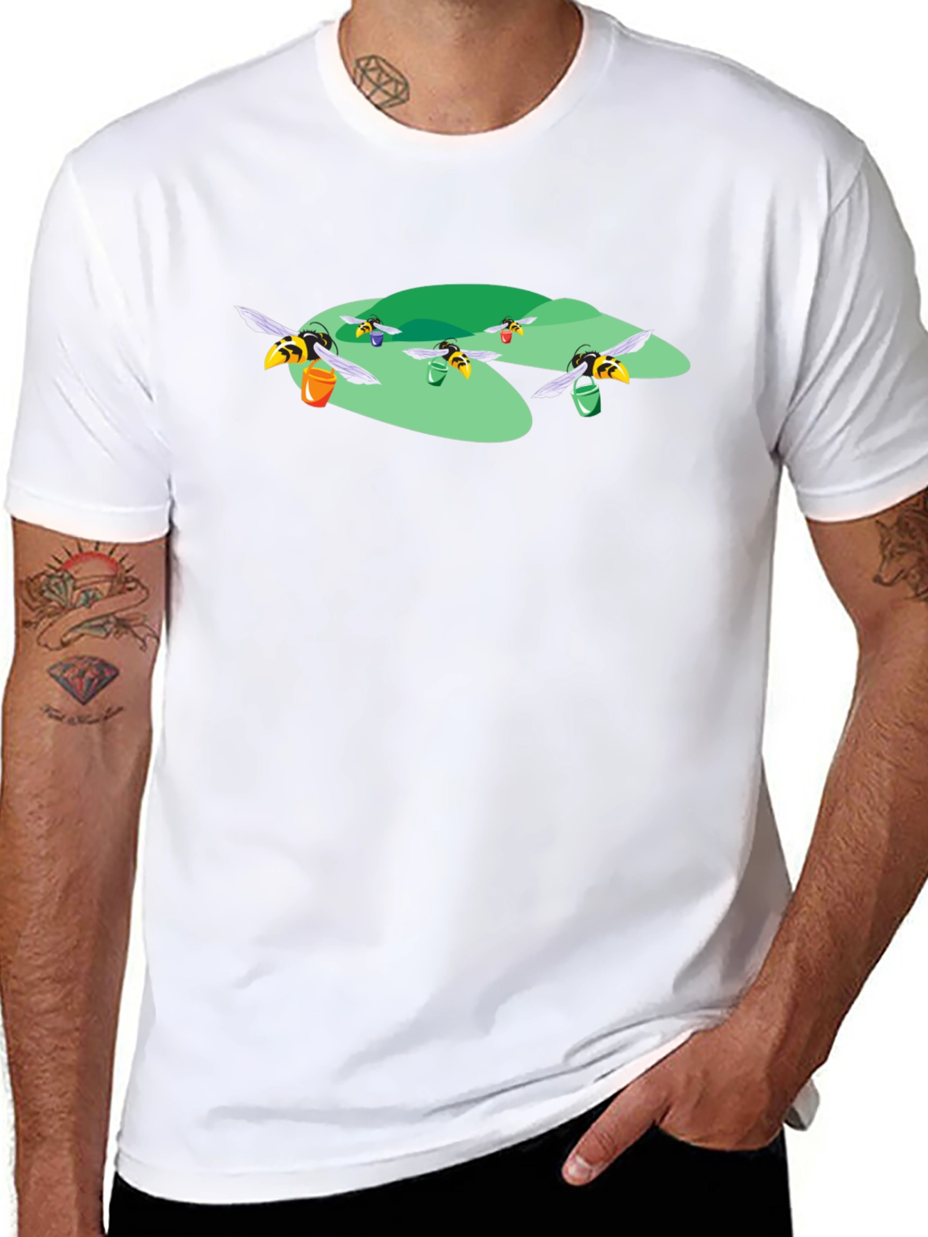 Honey Bees Graphic T-Shirt - Black Cotton Tee
