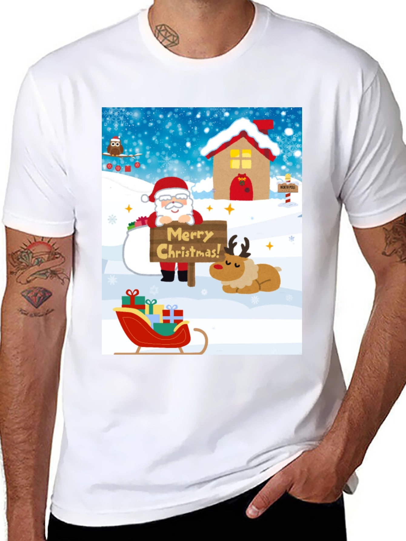 Festive Christmas Graphic Tee - Holiday Cheer