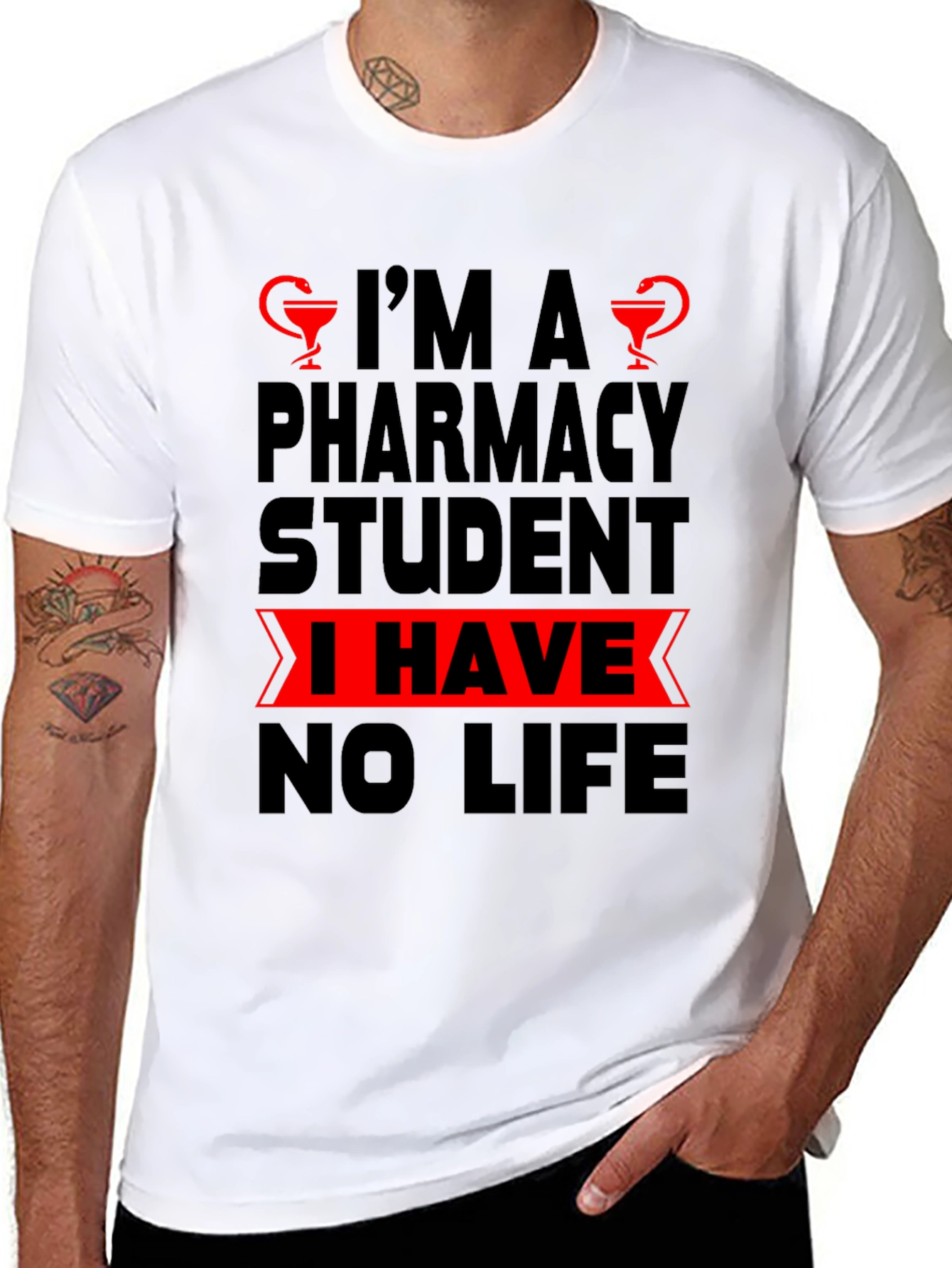 Pharmacy Student No Life Graphic T-Shirt