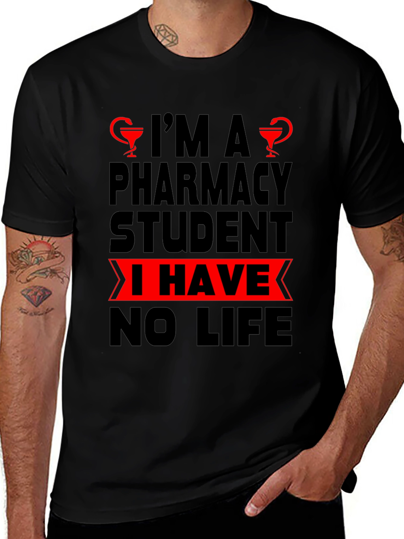 Pharmacy Student No Life Graphic T-Shirt