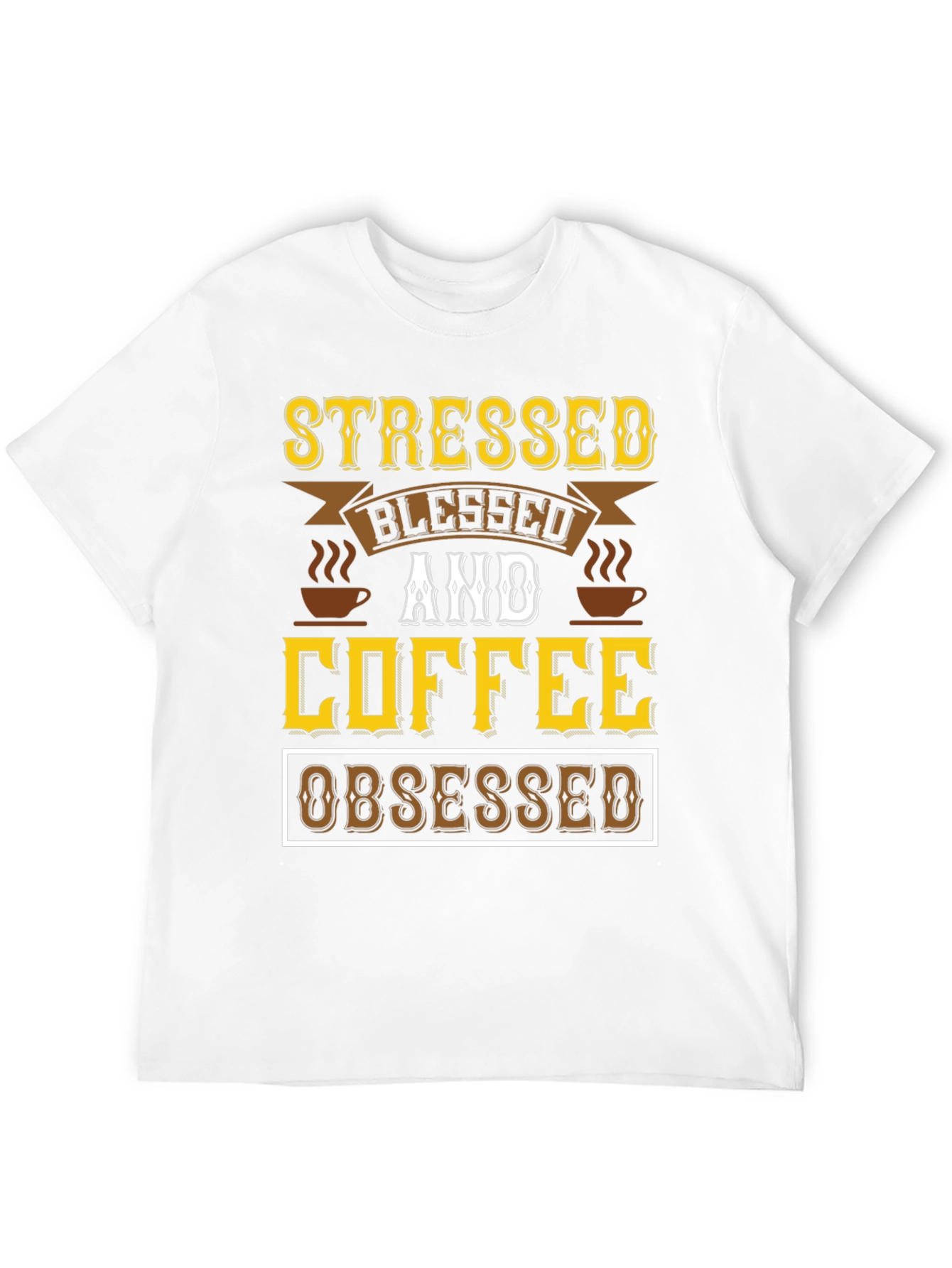 Stressed Blessed & Coffee Obsessed Black T-Shirt