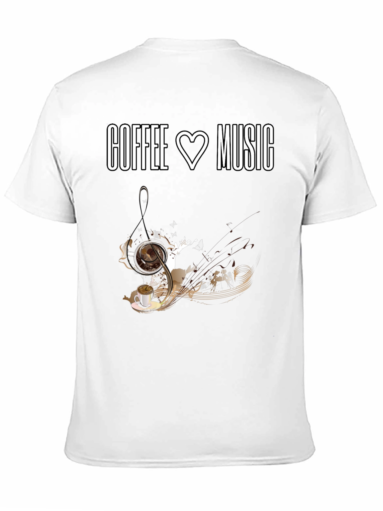 Coffee and Music Lover T-Shirt - Black