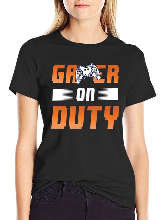 Gamer On Duty Black T-Shirt for Gaming Enthusiasts