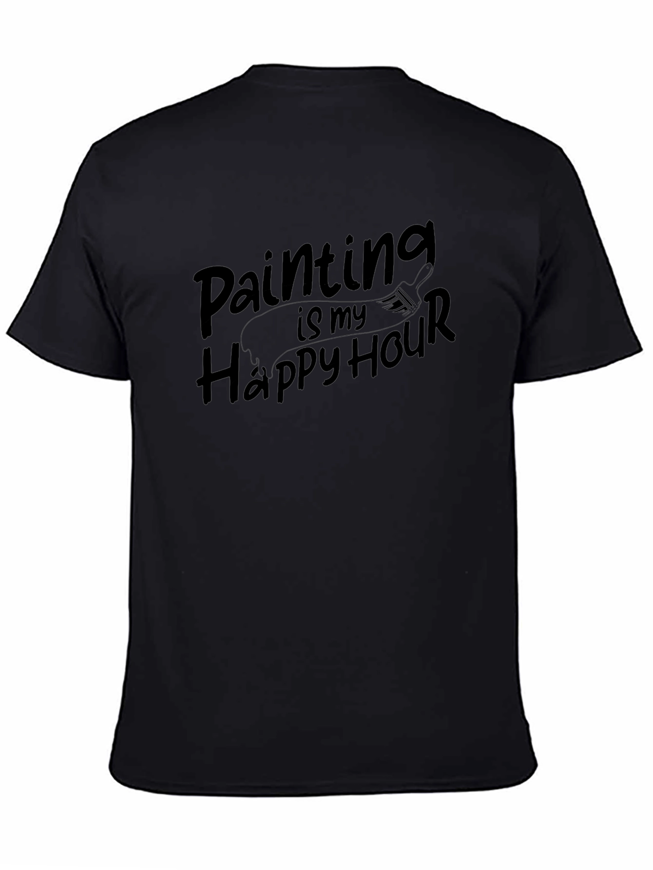 Painting is My Happy Hour Black T-Shirt