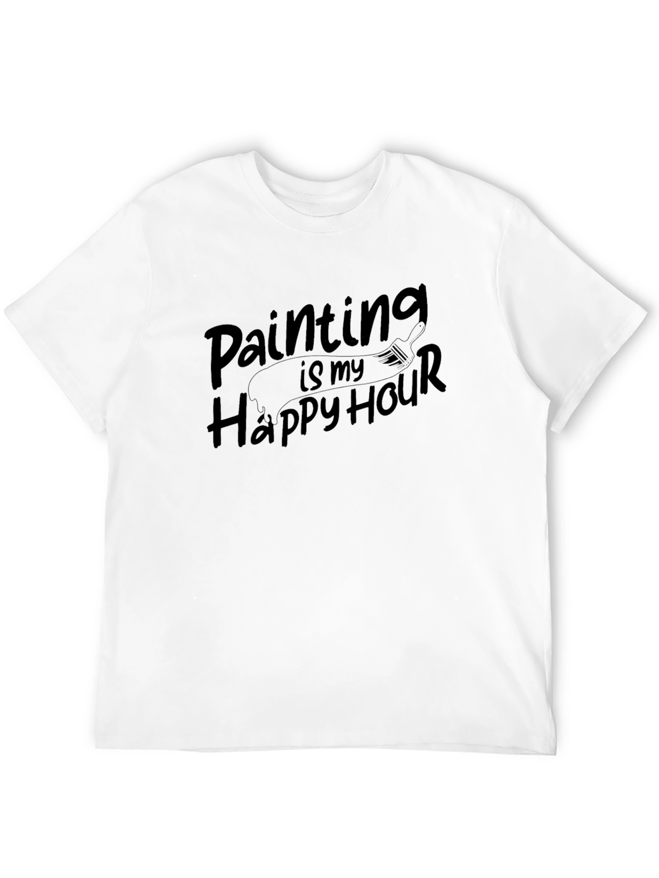 Painting is My Happy Hour Black T-Shirt