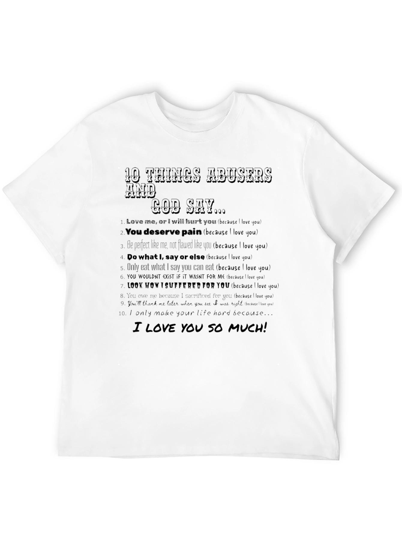 Abusive Sayings Graphic Tee - Dark Humor T-Shirt
